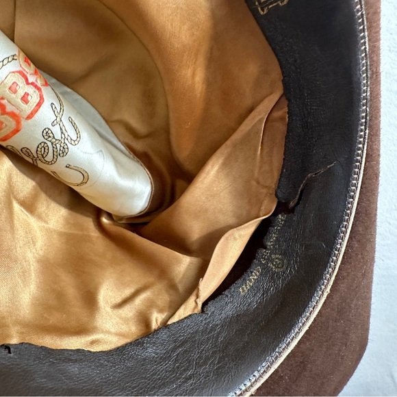 Dobbs West brown felt cowboy hat distressed vintage western - Picture 16 of 16